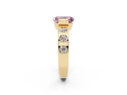 Emerald Cut Tension Style Engagement Ring Setting for a Fancy Pink Lab-Grown Diamond | Yellow Gold