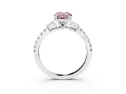 Oval Leaf Pavé Engagement Ring Setting for a Fancy Pink Lab-Grown Diamond | Platinum