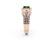 Asscher Cut Halo Split Shank Engagement Ring Setting for a Fancy Green Lab-Grown Diamond | Round Side Stones | Rose Gold