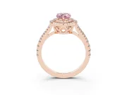 Pear-Shaped Halo Engagement Ring Setting for a Fancy Pink Lab-Grown Diamond | Rose Gold - Design NV-24799