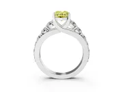 Oval Graduated Engagement Ring Setting for a Fancy Yellow Lab-Grown Diamond | Sterling Silver