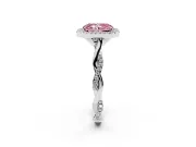 Radiant Cut Twist Halo Engagement Ring Setting for a Fancy Pink Lab-Grown Diamond | Platinum