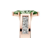 Marquise Channel-Set Engagement Ring Setting for a Fancy Green Lab-Grown Diamond | Rose Gold