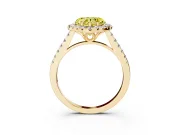 Heart-Shaped Raised Halo Engagement Ring Setting for a Fancy Yellow Lab-Grown Diamond | Yellow Gold