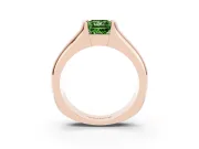 Princess Cut Half Bezel Solitaire Engagement Ring Setting for a Fancy Green Lab-Grown Diamond | Wide Band | Rose Gold