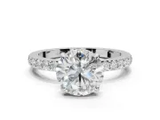 Round Hidden Halo Engagement Ring Setting | Platinum