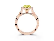 Round Twist Halo Engagement Ring Setting for a Fancy Yellow Lab-Grown Diamond | Rose Gold