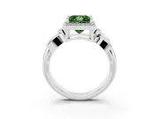 Princess Cut Floral Halo Engagement Ring Setting for a Fancy Green Lab-Grown Diamond | Platinum