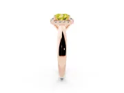 Cushion Cut Halo Engagement Ring Setting for a Fancy Yellow Lab-Grown Diamond | Square Profile Band | Rose Gold