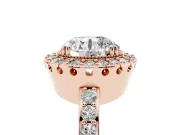 Round Vintage Milgrain Halo Engagement Ring Setting | Pierced Gallery | Rose Gold