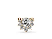 Round Lab-Grown Diamond Fan Cluster Pendant Necklace | Open Top | Yellow Gold