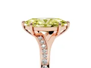 Marquise Pave Solitaire Engagement Ring Setting for a Fancy Yellow Lab-Grown Diamond | Sweeping Shoulders | Rose Gold