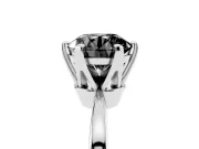 Fancy Black Round Cut Diamond Solitaire Engagement Ring Set in Silver with Slim Tapered Solitaire Band