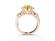 Round Floral Engagement Ring Setting for a Fancy Yellow Lab-Grown Diamond | Petal Frame | Rose Gold