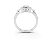 Emerald Cut Vintage Milgrain Halo Engagement Ring Setting | Graduated Pavé Band | Platinum