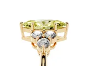 Marquise Cluster Side Stone Engagement Ring Setting for a Fancy Yellow Lab-Grown Diamond | Plain Band | Yellow Gold