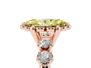 Marquise Floral Engagement Ring Setting for a Fancy Yellow Lab-Grown Diamond | Petal Frame and Side Stones | Rose Gold