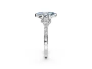 Marquise Pavé Solitaire Engagement Ring Setting for a Fancy Blue Lab-Grown Diamond | Crossover Gallery | Platinum