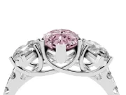 Marquise Three Stone Engagement Ring Setting for a Fancy Pink Lab-Grown Diamond | Accented Shoulders | Platinum