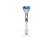 Asscher Cut 5 Stone Engagement Ring Setting for a Fancy Blue Lab-Grown Diamond | White Gold