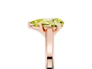 Pear-Shaped Solitaire Engagement Ring Setting for a Fancy Yellow Lab-Grown Diamond | Stepped Flat Band | Rose Gold