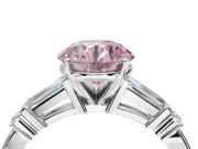 Round Tapered Baguette Engagement Ring Setting for a Fancy Pink Lab-Grown Diamond | Platinum