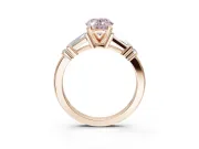 Oval Tapered Baguette Engagement Ring Setting for a Fancy Pink Lab-Grown Diamond | Rose Gold