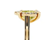 Heart-Shaped Claw Corner Halo Engagement Ring Setting for a Fancy Yellow Lab-Grown Diamond | Plain Band | Yellow Gold