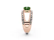 Cushion Cut Wide Open Split Shank Engagement Ring Setting for a Fancy Green Lab-Grown Diamond | Pavé Strands | Rose Gold