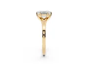 Emerald Cut Split Shank Solitaire Engagement Ring Setting | Plain Polished | Yellow Gold