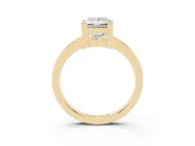 Princess Cut Diamond Solitaire Ring Set in Yellow gold with Prong Head and Smooth Polished Band
