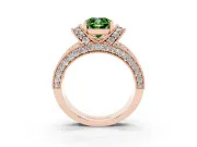 Cushion Cut Vintage Pave Engagement Ring Setting for a Fancy Green Lab-Grown Diamond | Milgrain Edges | Rose Gold