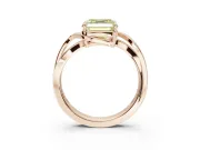Asscher Cut Bypass Solitaire Engagement Ring Setting for a Fancy Yellow Lab-Grown Diamond | Pavé Strands | Rose Gold