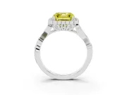 Asscher Cut Leaf Halo Engagement Ring Setting for a Fancy Yellow Lab-Grown Diamond | Platinum