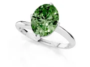 Oval Bypass Solitaire Engagement Ring Setting for a Fancy Green Lab-Grown Diamond | Platinum