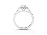 Pear-Shaped Raised Halo Engagement Ring Setting | Pave Band | Platinum