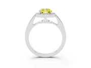 Cushion Cut Framed Halo Engagement Ring Setting for a Fancy Yellow Lab-Grown Diamond | Platinum