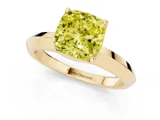Cushion Cut Knife-Edge Engagement Ring Setting for a Fancy Yellow Lab-Grown Diamond | Yellow Gold