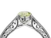 Pear-Shaped Vintage Pavé Engagement Ring Setting for a Fancy Yellow Lab-Grown Diamond | Sterling Silver
