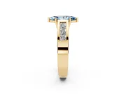 Marquise Channel-Set Engagement Ring Setting for a Fancy Blue Lab-Grown Diamond | Yellow Gold