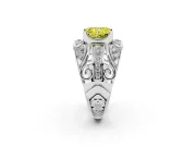Radiant Cut Art Deco Engagement Ring Setting for a Fancy Yellow Lab-Grown Diamond | White Gold