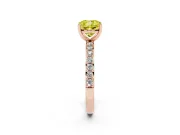 Cushion Cut Pavé Solitaire Engagement Ring Setting for a Fancy Yellow Lab-Grown Diamond | Single Row Band | Rose Gold