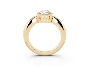 Pear-Shaped Halo Engagement Ring Setting | Plain Tapered Band | Yellow Gold