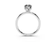 Fancy Black Cushion Cut Diamond Solitaire Ring Set in Silver with Thin Band and Prong Setting