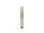 Round Lab-Grown Diamond Milgrain Pavé Eternity Band | Carved Side Walls | Rose Gold