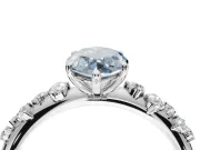 Marquise Graduated Solitaire Engagement Ring Setting for a Fancy Blue Lab-Grown Diamond | Sterling Silver