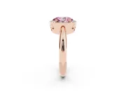 Oval Halo Engagement Ring Setting for a Fancy Pink Lab-Grown Diamond | Plain Band | Rose Gold