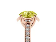 Round Floral Pavé Engagement Ring Setting for a Fancy Yellow Lab-Grown Diamond | Rose Gold