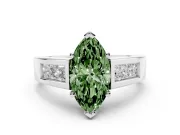 Marquise Channel-Set Engagement Ring Setting for a Fancy Green Lab-Grown Diamond | Platinum