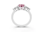 Round Cluster Side Stone Engagement Ring Setting for a Fancy Pink Lab-Grown Diamond | Platinum